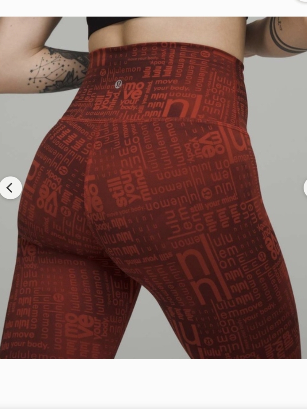 🍋 Lululemon athletica Dark Orange Graphic Sports Top & Leggings Set